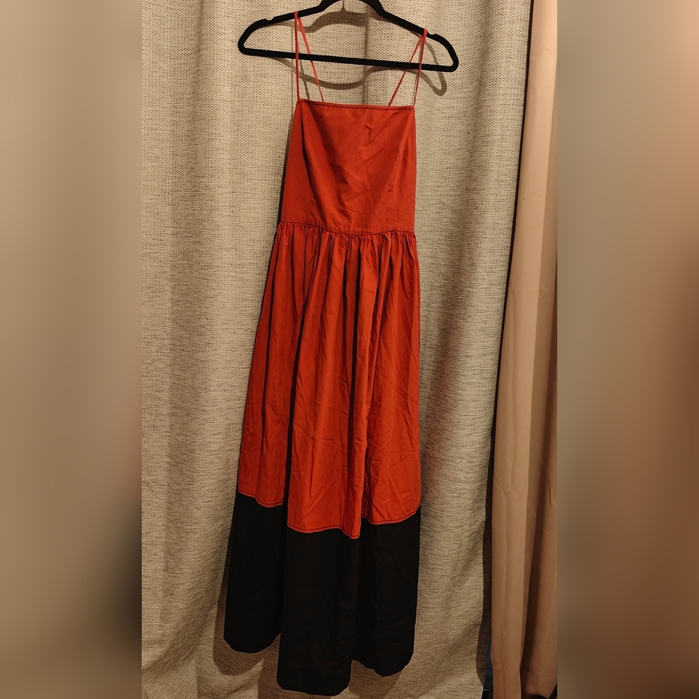 Bassike Two-Tone Cotton Halterneck‎ Maxi Dress - Picture 4 of 11